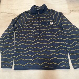 The North Face Men's Novelty Gordon Lions 1/4 Zip Pull Over Size M Blue